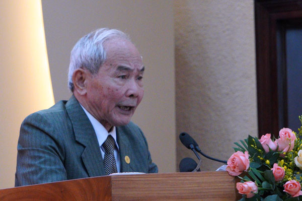 Đồng chí Nguyễn Hoài Bão - Nguyên Bí thư Tỉnh ủy Lâm Đồng phát biểu tại lễ kỷ niệm