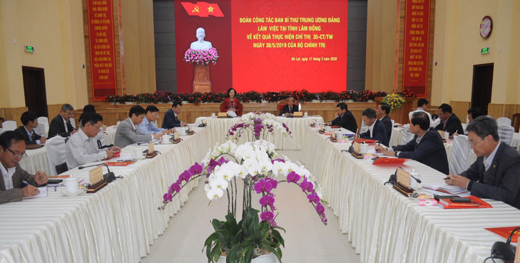 Các đại biểu tham dự buổi làm việc
