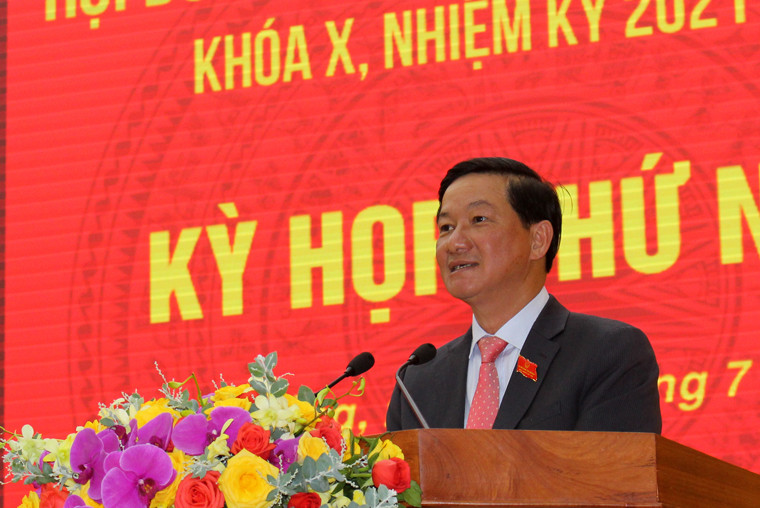 Đồng chí Trần Đức Quận phát biểu bế mạc kỳ họp