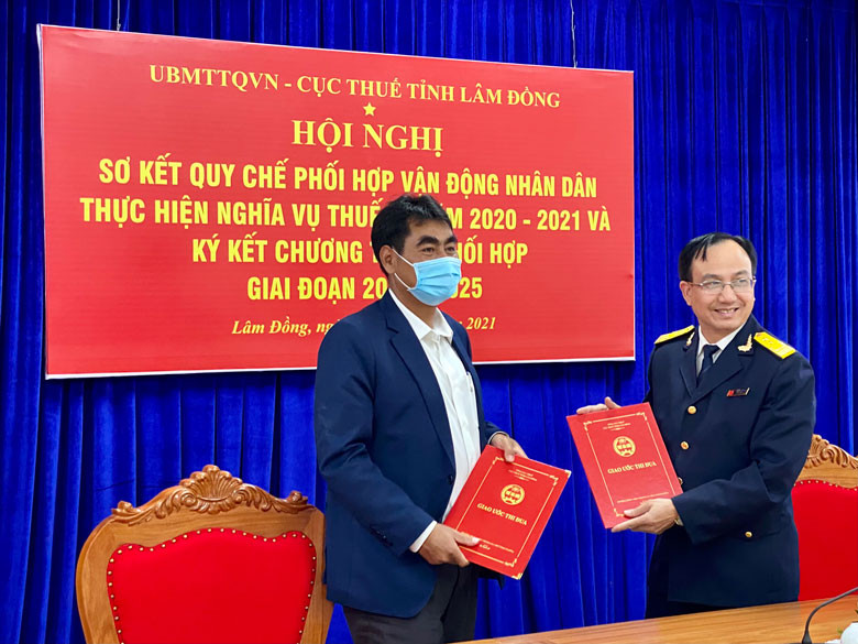 Ủy ban MTTQ Việt Nam tỉnh Lâm Đồng và Cục thuế tỉnh Lâm Đồng ký kết chương trình phối hợp giai đoạn 2021 - 2025