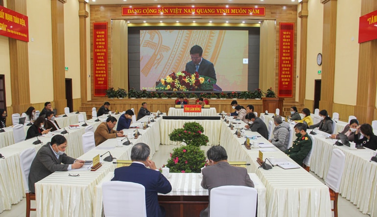 Toàn cảnh hội nghị tại điểm cầu Lâm Đồng