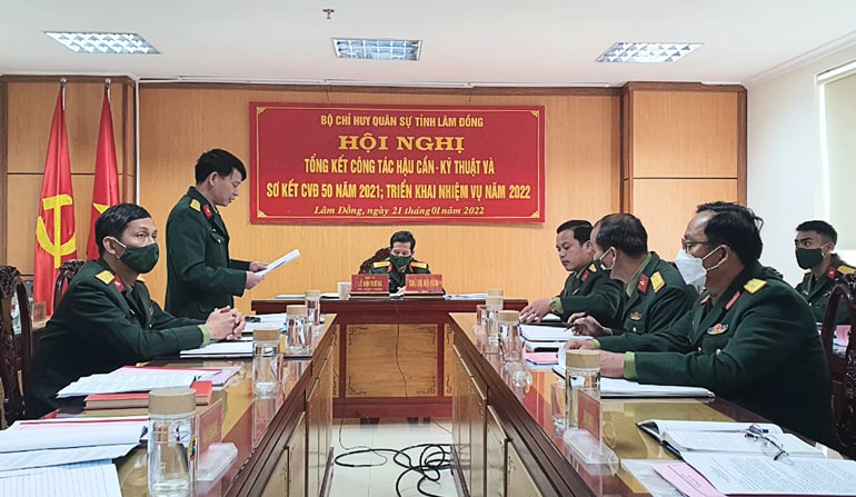 Hội nghị tổng kết công tác hậu cần - kỹ thuật và sơ kết Cuộc vận động 50 tại Bộ CHQS tỉnh