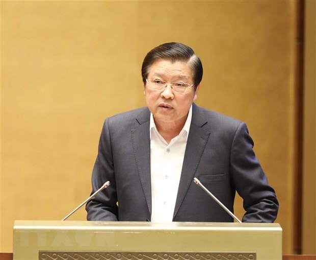 Ông Phan Đình Trạc, Uỷ viên Bộ Chính trị, Bí thư Trung ương Đảng, Trưởng Ban Nội chính Trung ương truyền đạt chuyên đề “Tiếp tục xây dựng và hoàn thiện Nhà nước pháp quyền xã hội chủ nghĩa Việt Nam trong giai đoạn mới”