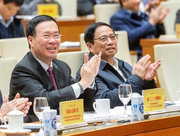 Thủ tướng Phạm Minh Chính; Thường trực Ban Bí thư Võ Văn Thưởng dự hội nghị