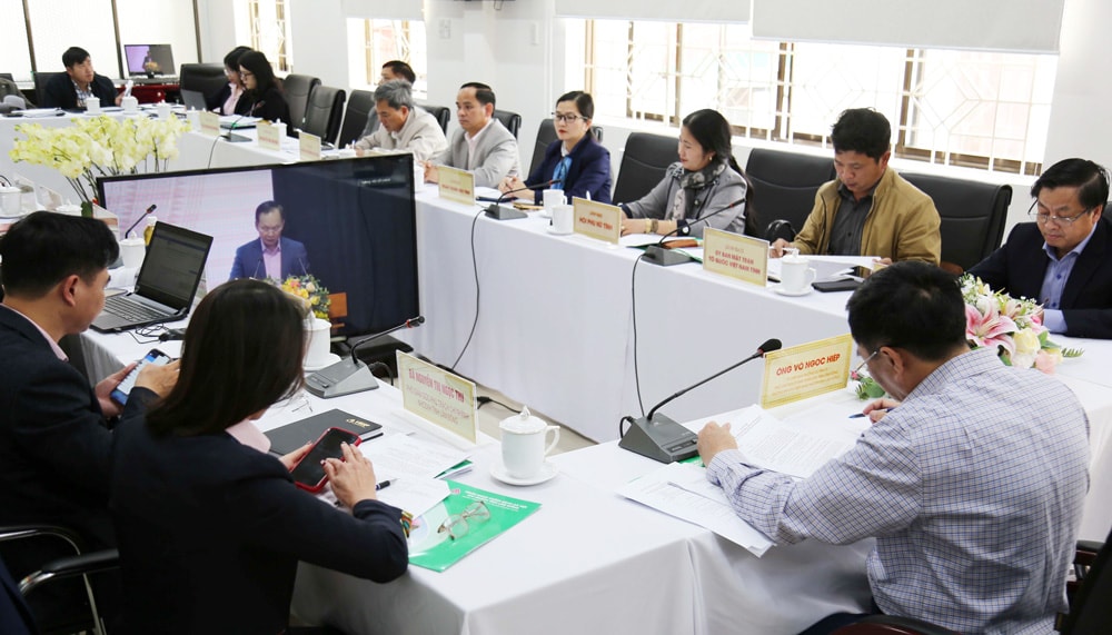 Các đại biểu tham dự hội nghị tại điểm cầu tỉnh Lâm Đồng
