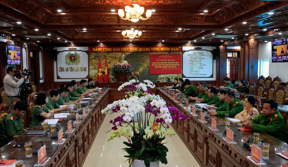 Quang cảnh hội nghị tại điểm cầu tỉnh Lâm Đồng