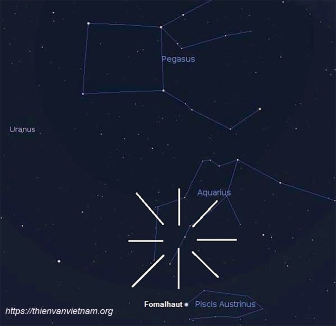 Vị trí của chòm sao Aquarius. Ảnh: Hội Thiên văn và Vũ trụ học Việt Nam