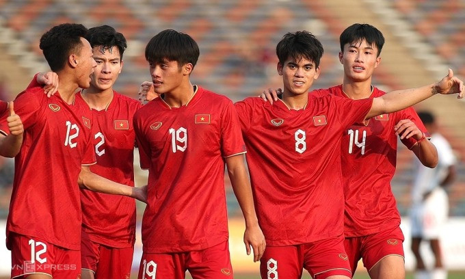 U23 Việt Nam tại SEA Games 2023 ở Phnom Penh, Campuchia tháng 5. Ảnh: Lâm Thỏa