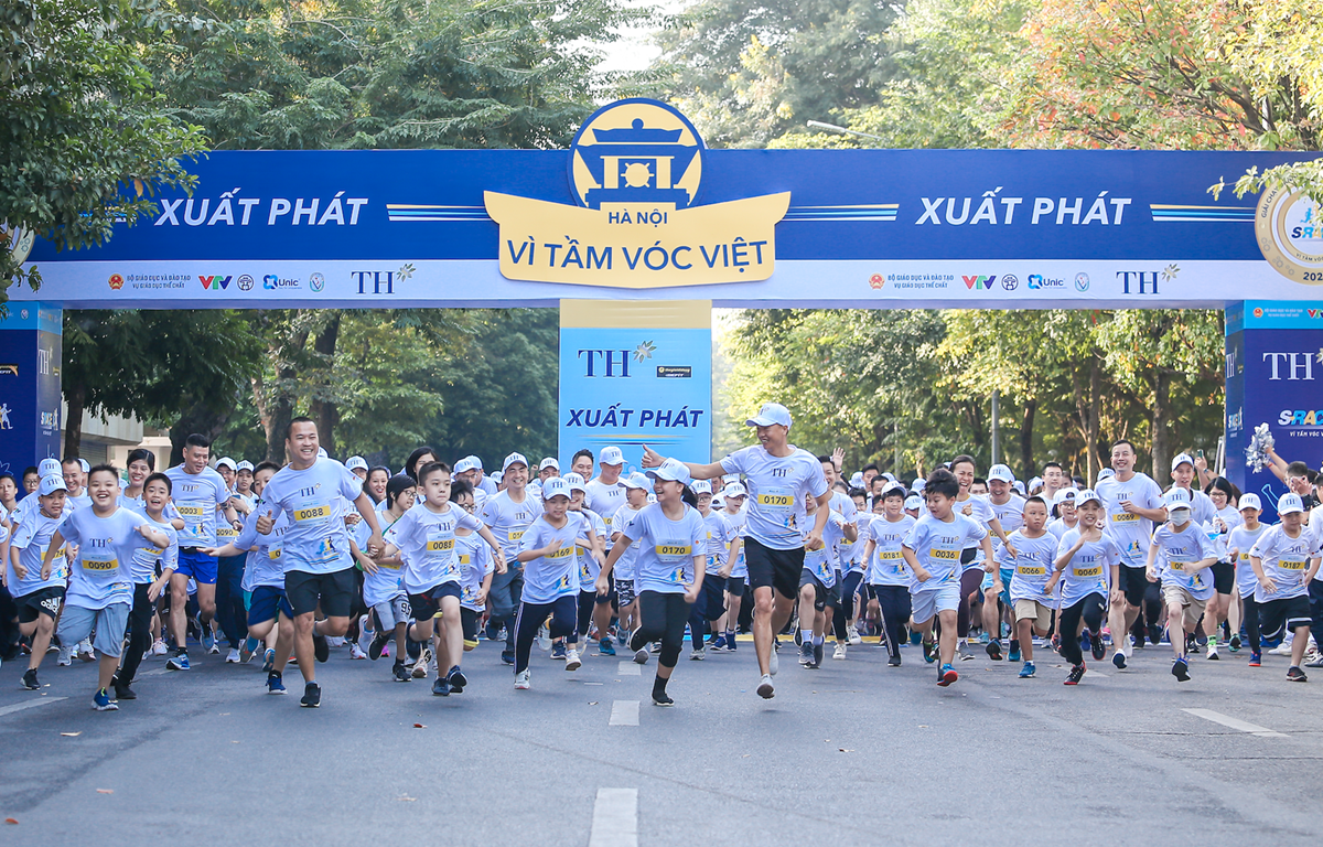 Giải chạy S-Race đã trở thành một hoạt động thường niên và được yêu thích của hàng triệu học sinh, sinh viên cả nước. (Ảnh: CTV/Vietnam+)