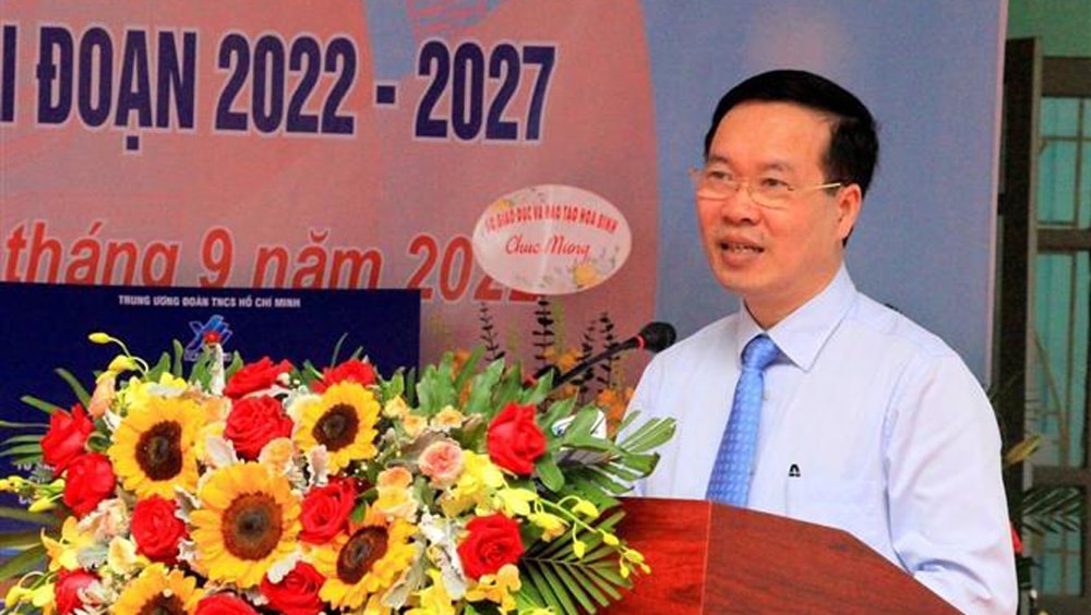 Chủ tịch nước Võ Văn Thưởng từng tham dự Lễ Khai giảng năm học mới tại trường Phổ thông dân tộc bán trú Tiểu học và Trung học cơ sở Thung Nai, huyện Cao Phong (Hòa Bình) năm 2022