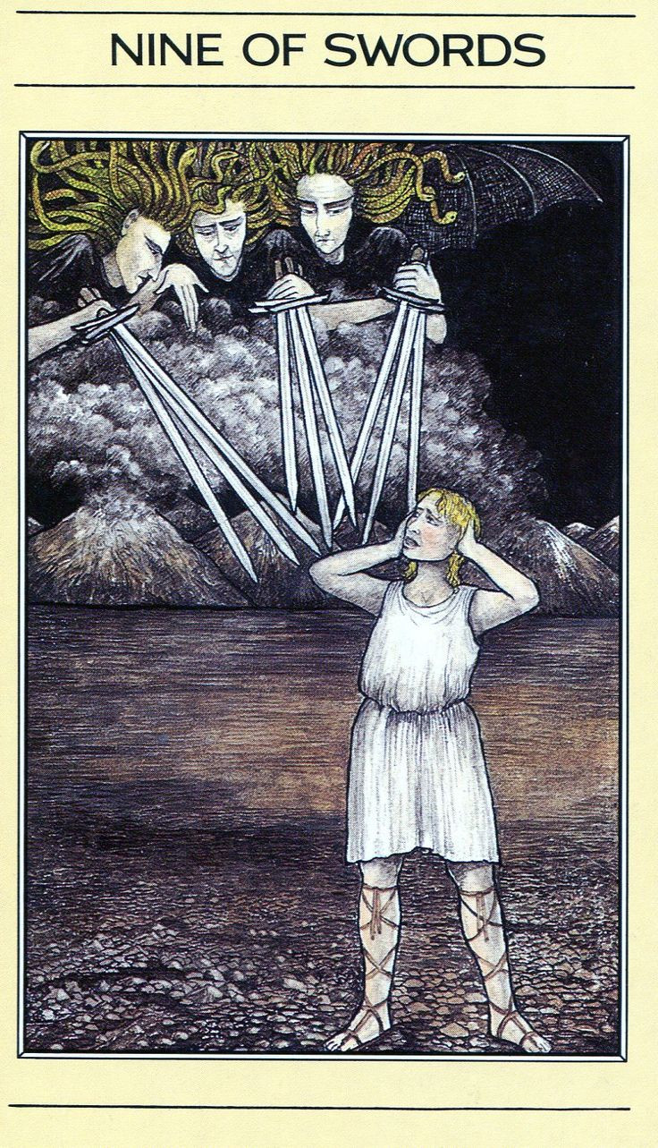 Mythic Tarot Nine of Swords | Bộ bài tarot, Bài tarot, Song tử