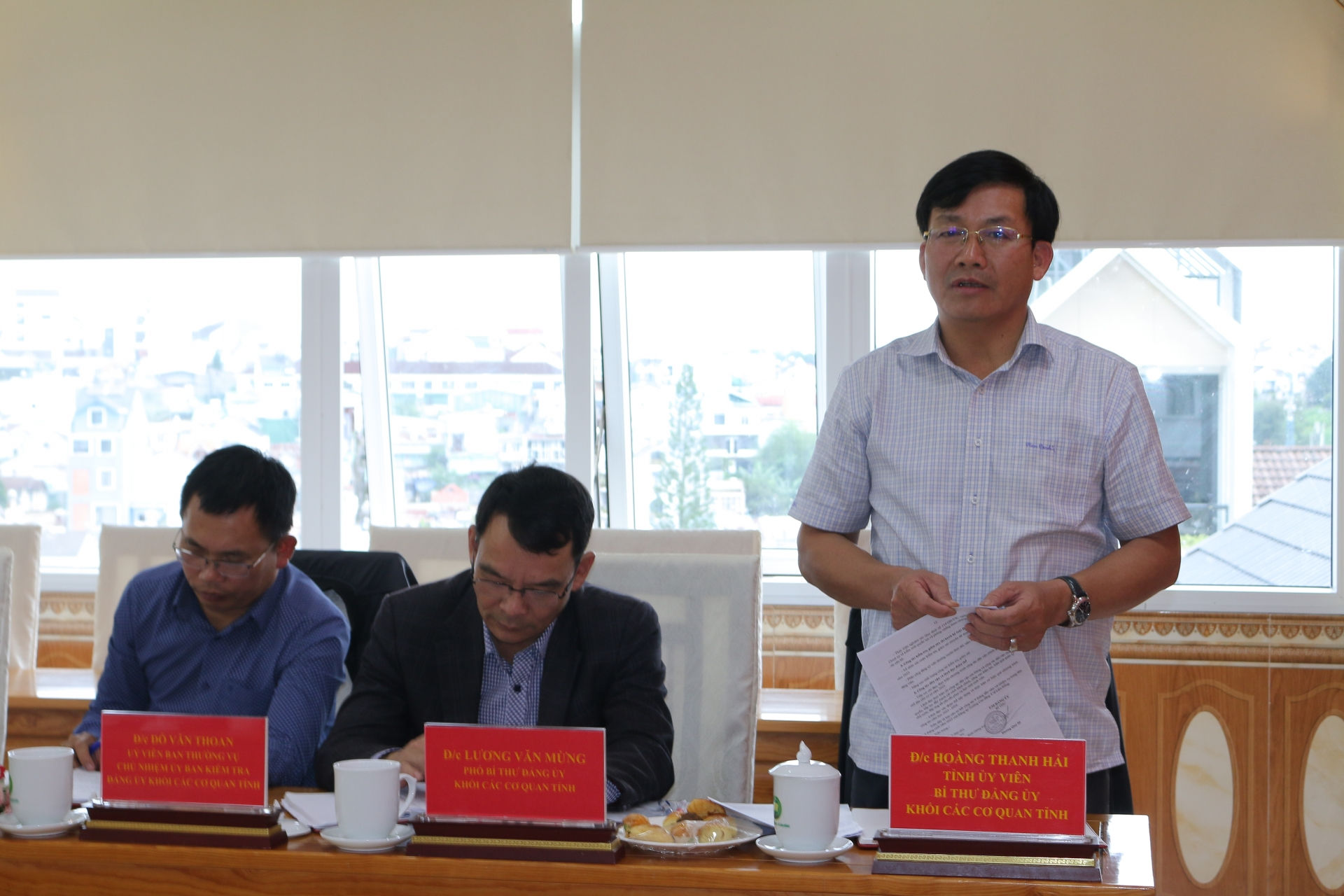 Đồng chí Hoàng Thanh Hải – Bí thư Đảng ủy Khối Các Cơ quan tỉnh kết luận buổi làm việc