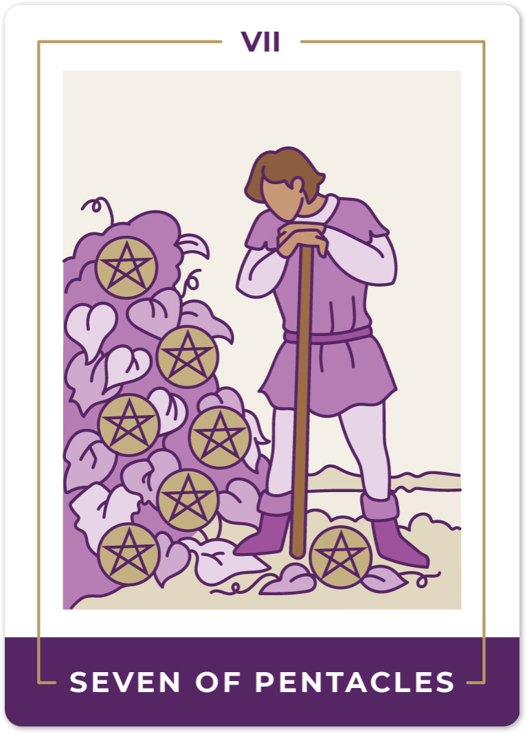 Seven of Pentacles Tarot Card Meanings | Biddy Tarot