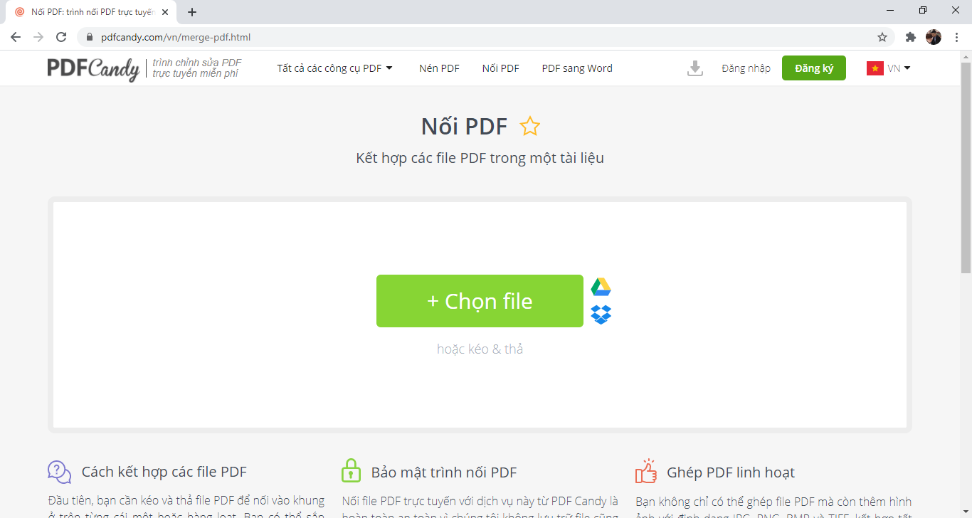 Cách ghép/gộp nhiều file thành một file PDF, không cần cài phần mềm