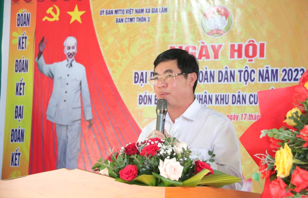 Đồng chí Trần Đình Văn - Phó Bí thư Thường trực Tỉnh ủy, Trưởng Đoàn Đại biểu Quốc hội tỉnh Lâm Đồng phát biểu tại Ngày hội
