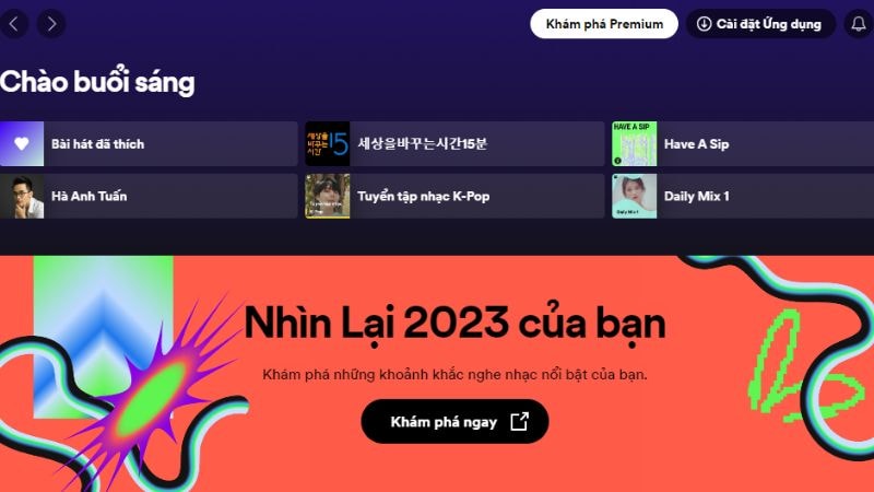 Nhìn lại 2023 của bạn trên Spotify Nhìn lại 2023 của bạn trên Spotify