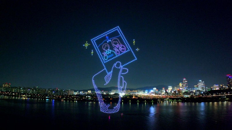 1.000 chiếc drone light dệt tranh lên bầu trời đêm sông Hàn : Korea.net : The official website of the Republic of Korea