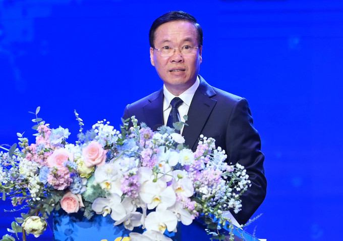 Chủ tịch nước Võ Văn Thưởng phát biểu tại lễ trao giải. Ảnh: Giang Huy