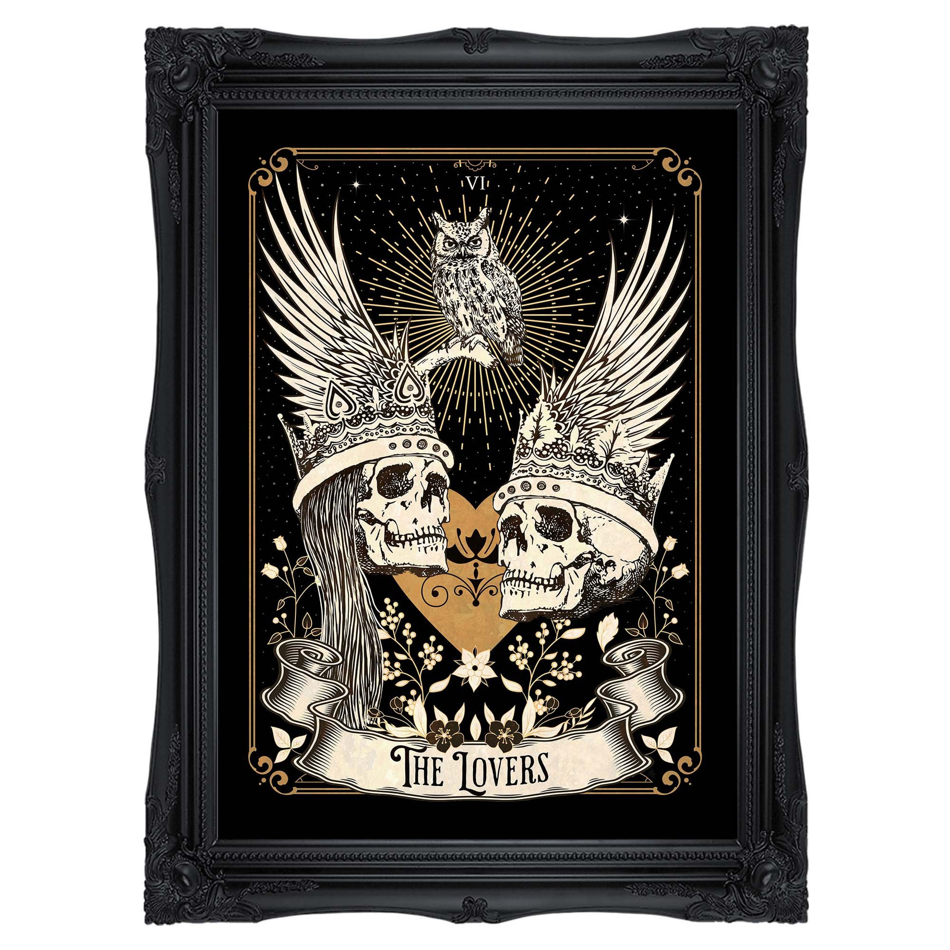 The Lovers tarot card poster, printable tarot card art — Reliquary & Curios