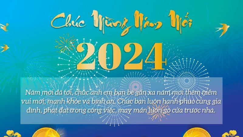 Mẫu thiệp chúc mừng Tết Dương lịch 2024 ý nghĩa