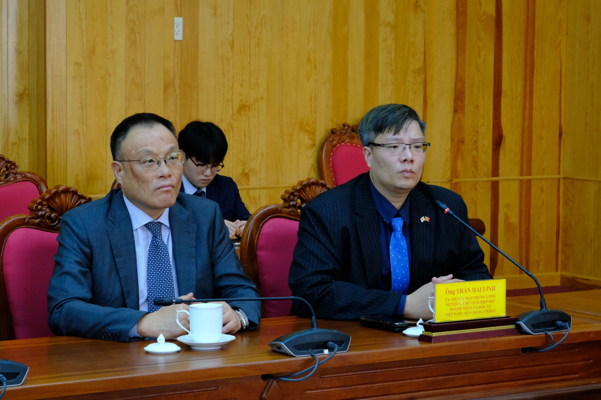 Ông Trần Hải Linh, Uỷ viên Ủy ban Trung ương MTTQ Việt Nam, Chủ tịch Hiệp hội VKBIA phát biểu tại buổi làm việc.