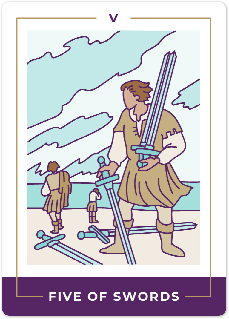 Ý Nghĩa Lá Bài Tarot Five of Swords |  Tarot Biddy