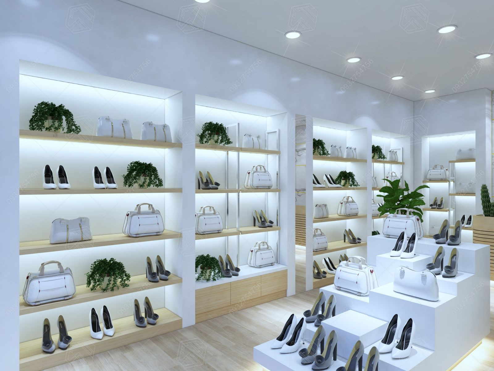 Thiết kế cửa hàng phụ kiện thời trang - kinh doanh giày dép túi xách