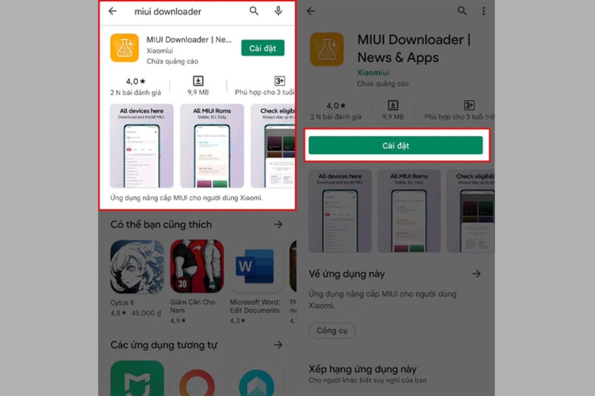 Ứng dụng MIUI Downloader.
