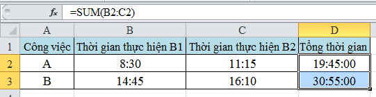 Cách cộng, trừ thời gian vô cùng đơn giản trong Excel