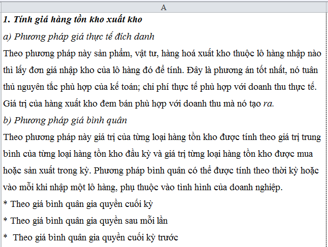 Hướng dẫn các bước trình bày văn bản trong Excel 