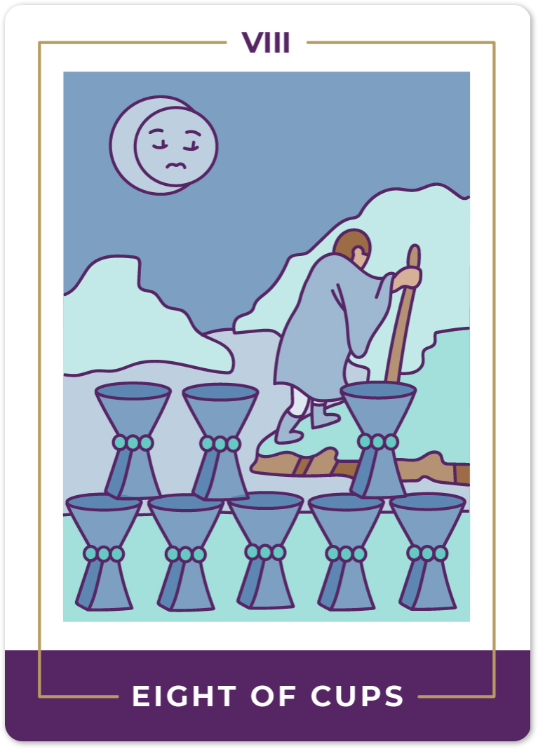 Eight of Cups Tarot Card Meanings | Biddy Tarot