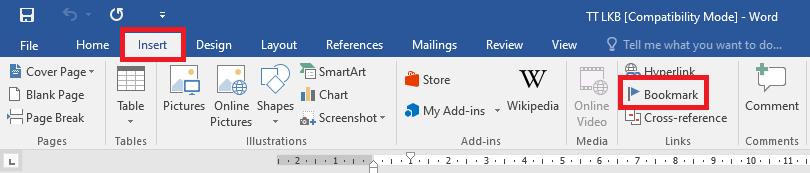Làm thế nào để tạo bookmark trong Microsoft Word