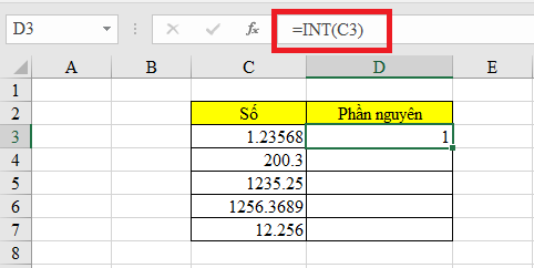 2 cách đơn giản giúp lấy phần nguyên của một số trong Excel