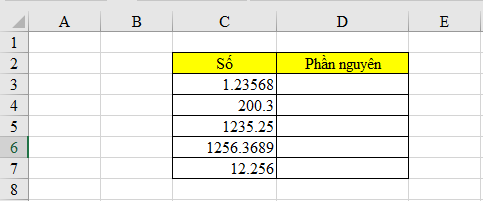 2 cách đơn giản giúp lấy phần nguyên của một số trong Excel