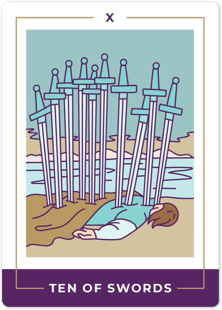 Ten of Swords Tarot Card Meanings | Biddy Tarot