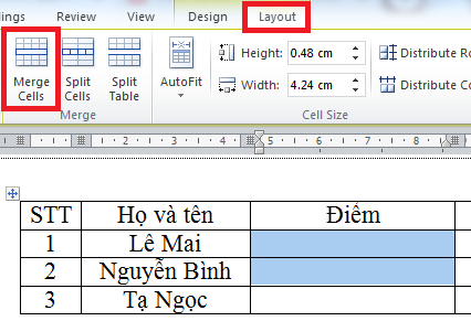 Cách tách ô và gộp ô rất đơn giản trong Microsoft Word