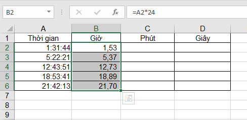 Mách bạn 3 cách đổi giờ ra số thập phân trong Excel và cách đổi ngược lại