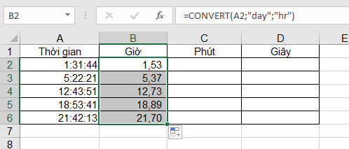 Mách bạn 3 cách đổi giờ ra số thập phân trong Excel và cách đổi ngược lại