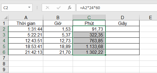 Mách bạn 3 cách đổi giờ ra số thập phân trong Excel và cách đổi ngược lại