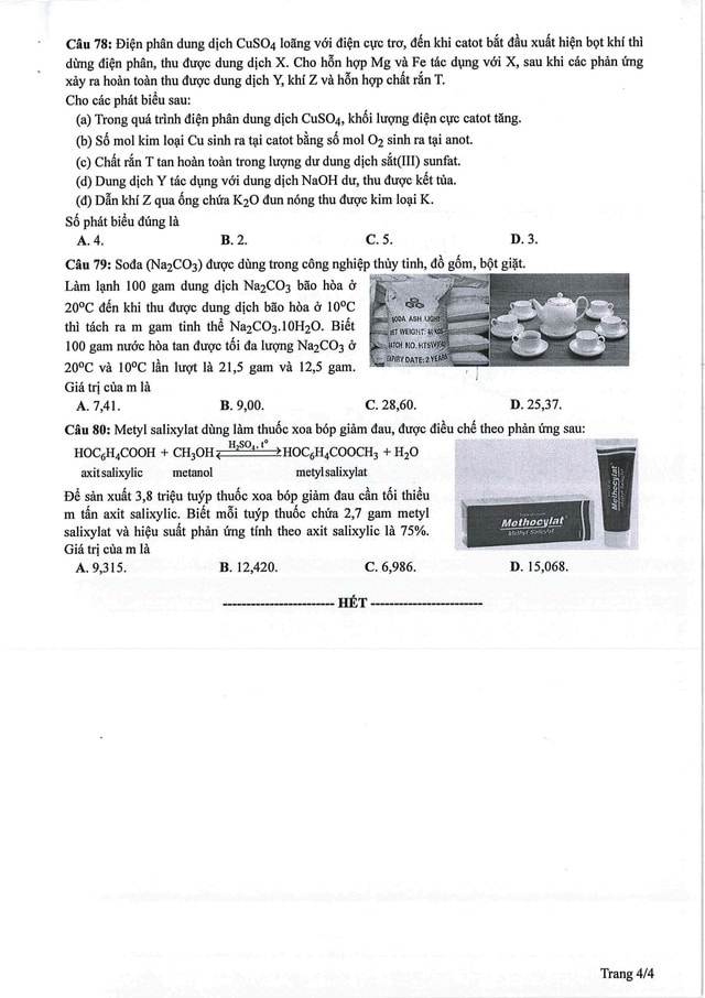 Đề tham khảo môn Hóa Học kỳ thi tốt nghiệp THPT năm 2024- Ảnh 4.
