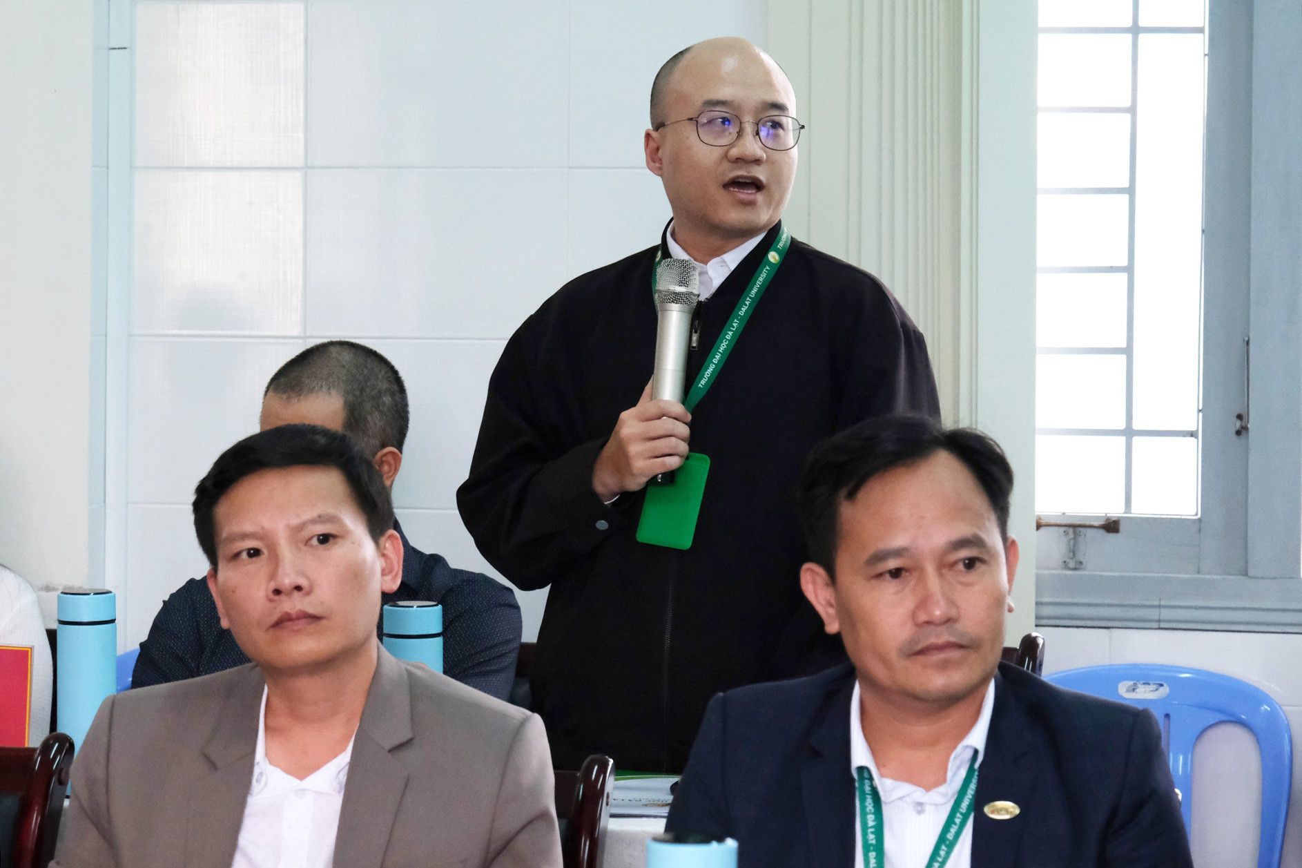 Đại diện nhà khoa học trẻ Trường Đại học Đà Lạt phát biểu tại buổi làm việc