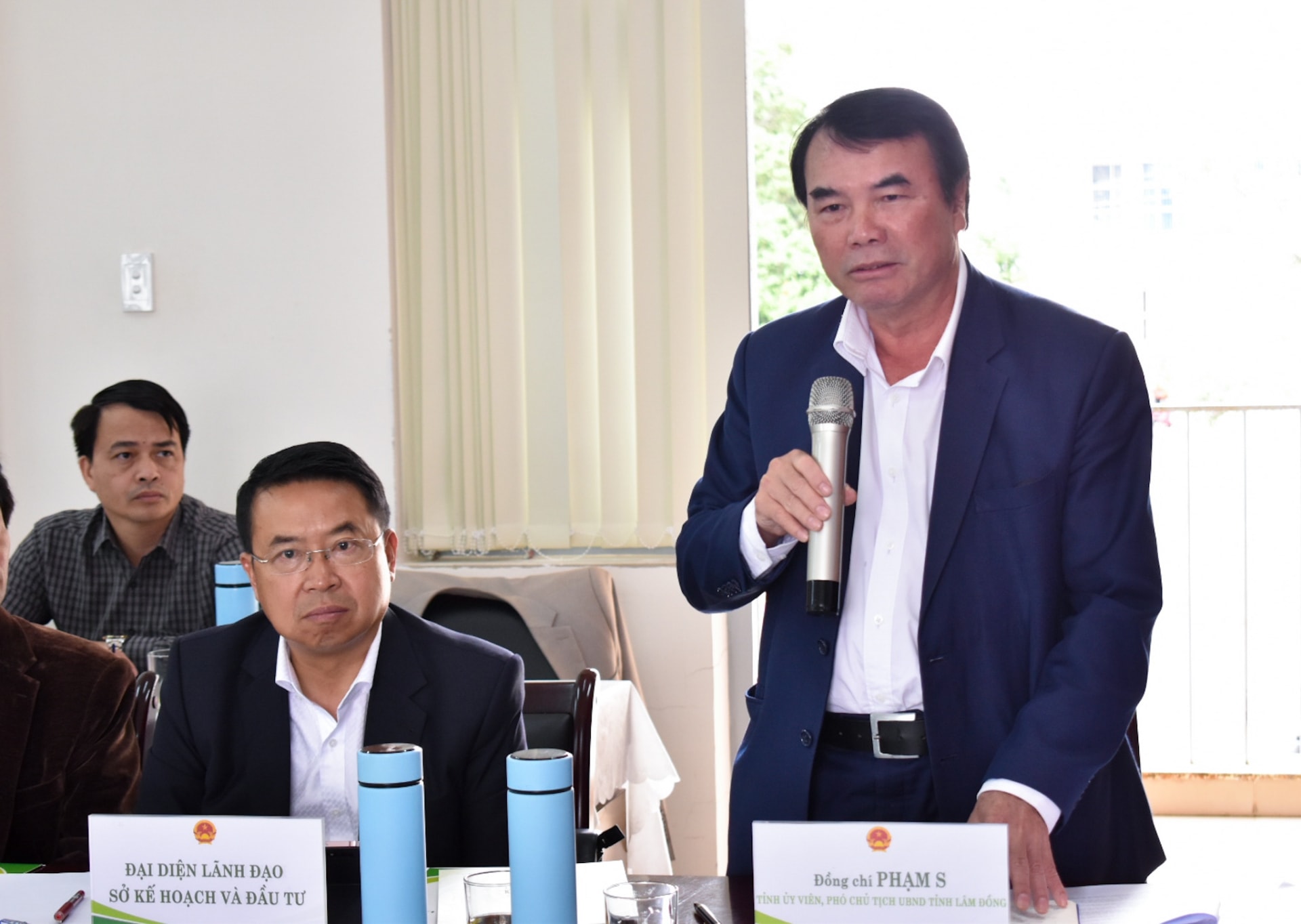 Phó Chủ tịch UBND tỉnh Phạm S phát biểu tại buổi làm việc 