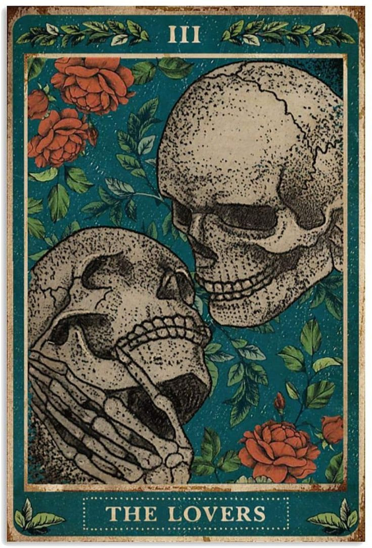 Monasa The Lovers Tarot Skeleton Poster Gift For Men Women, On Birthday Xmas, Art Print Size Xx36 | Vintage poster art, Art prints, Poster art