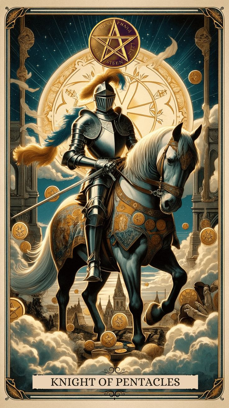 Unlock Knight of Pentacles Tarot Card Meaning: Diligence, reliability, and the pursuit of you... | Pentacles tarot, Tarot card meanings, Tarot cards art