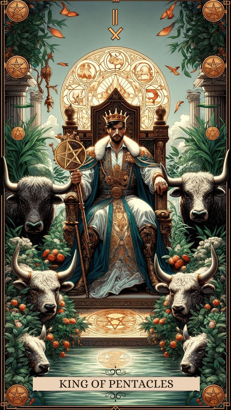 King of Pentacles Tarot Card Meaning - Prosperity and Leadership in 2024 | Tarot decks, Pentacles tarot, Tarot cards