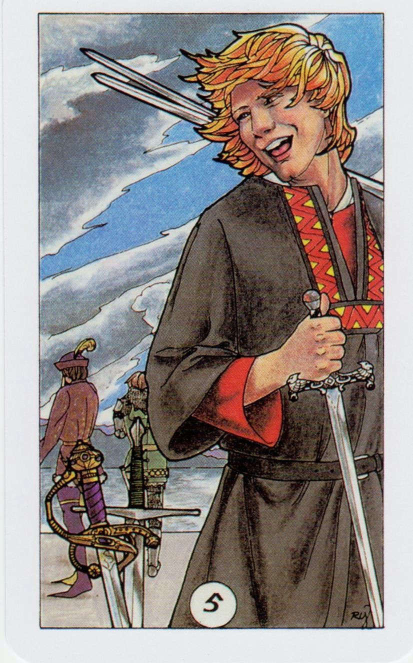 Card of the Day: Five of Swords from Robin Wood Tarot ~ Sometimes winning the argument means losing a lot more. When you… | Swords tarot, Tarot, Empress tarot card