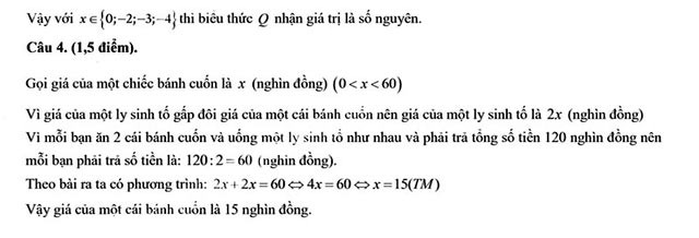 Đáp án đề thi vào 10 Toán Ninh Thuận năm 2024