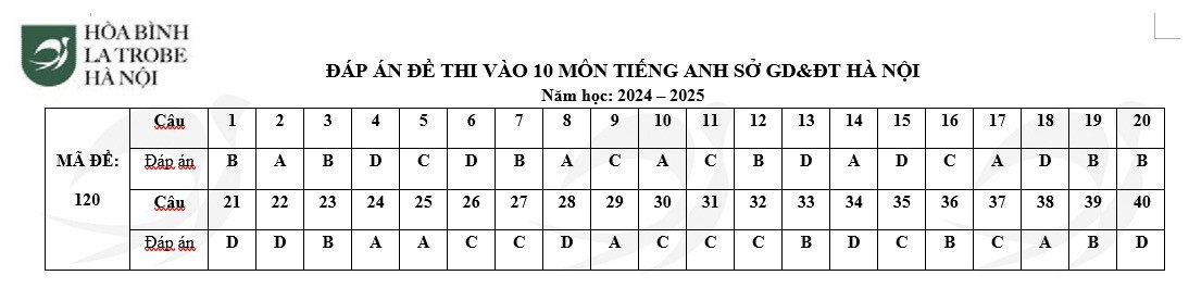 Gợi ý đáp án môn Tiếng Anh vào lớp 10 Hà Nội 2024 full mã đề- Ảnh 12.