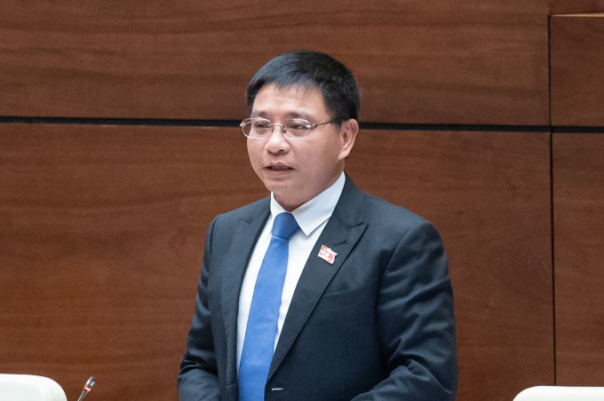 Bộ trưởng Nguyễn Văn Thắng tại Quốc hội sáng nay. Ảnh: Media Quốc hội