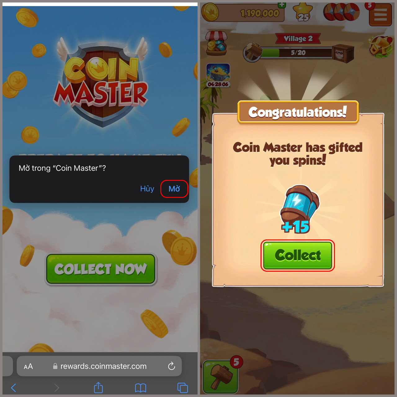 Cách nhận Spin Coin Master